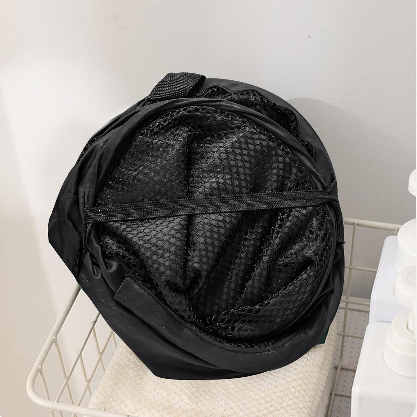 2Pack Mesh Pop Up Laundry Hamper, Foldable Laundry Basket with Side Pocket for Nursery, Laundry Room & Travel