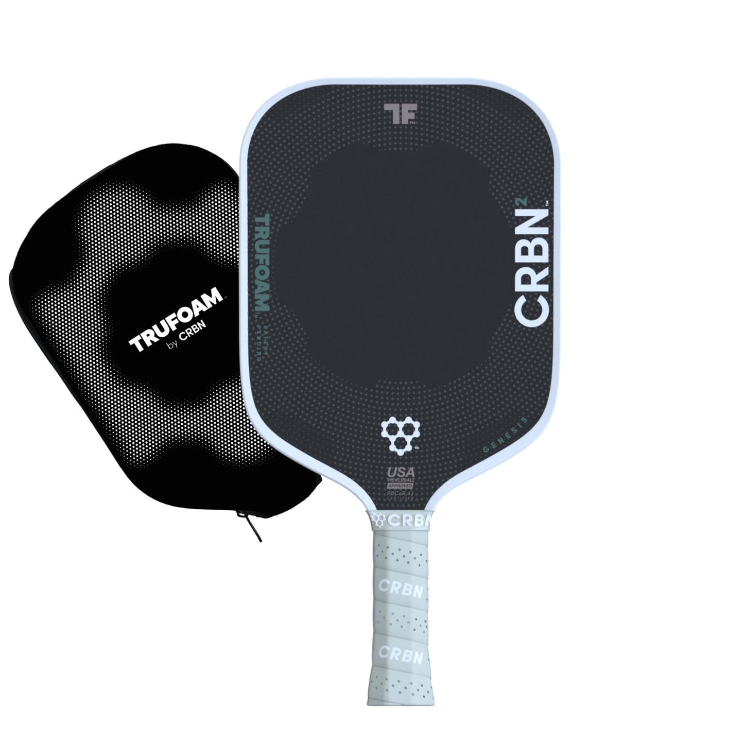 CRBN Pickleball - TruFoam Genesis - Carbon Fiber Pickleball Paddle - First-Ever 100% Foam Core Performance Paddle (Square)