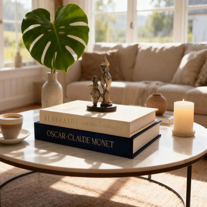 Vomktvcsr -Set 2 Decorative Books of Linen Covered Boxes Enhance Your Coffee Table,Bookshelf Decors,Aesthetic Fake/Faux