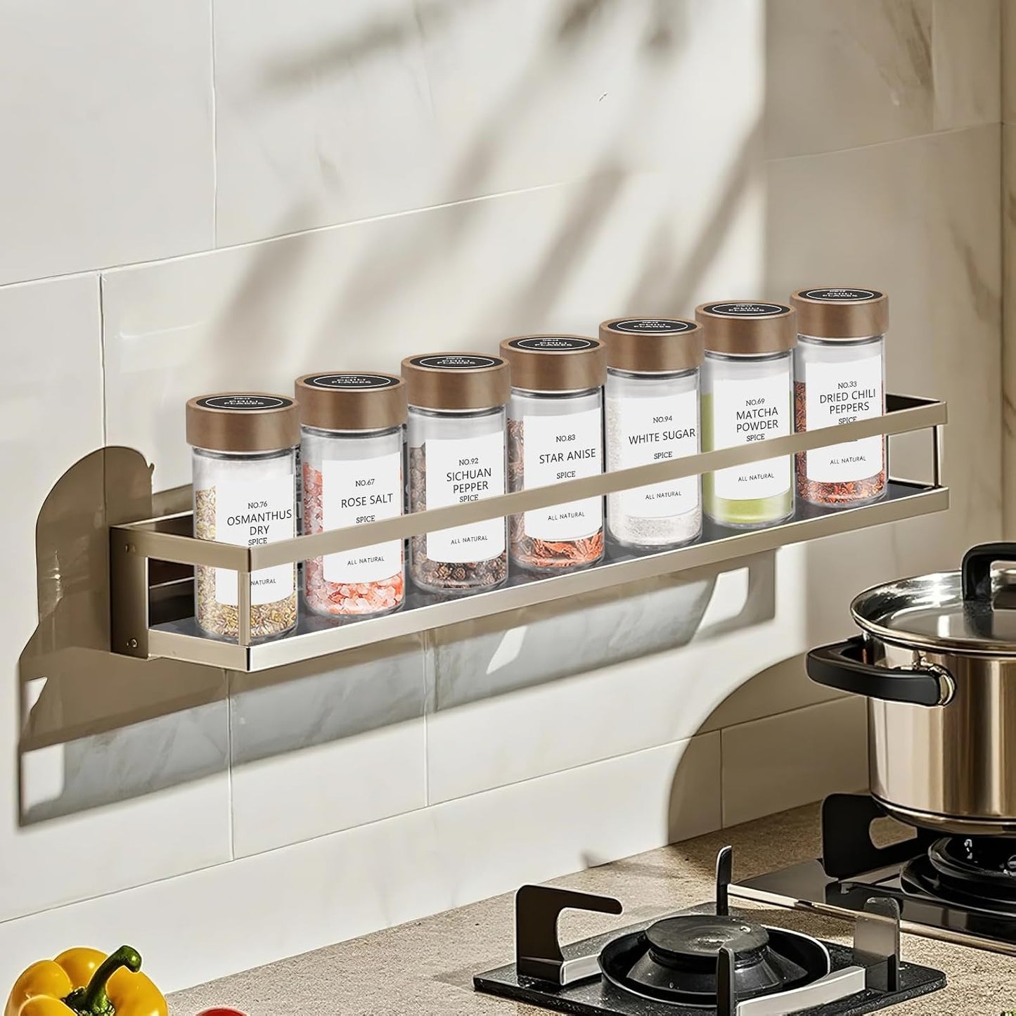 12 Pack 4 oz Set VIBRATITE Spice Jars with Acacia Lids, Round Glass Jars Spice Containers with Labels, Pen, Funnel