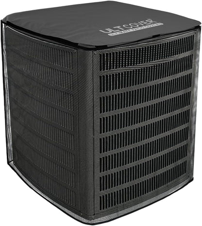 ULTCOVER Air Conditioner Defender Cover - 2 in 1 Full Mesh & Waterproof Fabric - Fits 30W x 30D x 32H Inch Units, Black