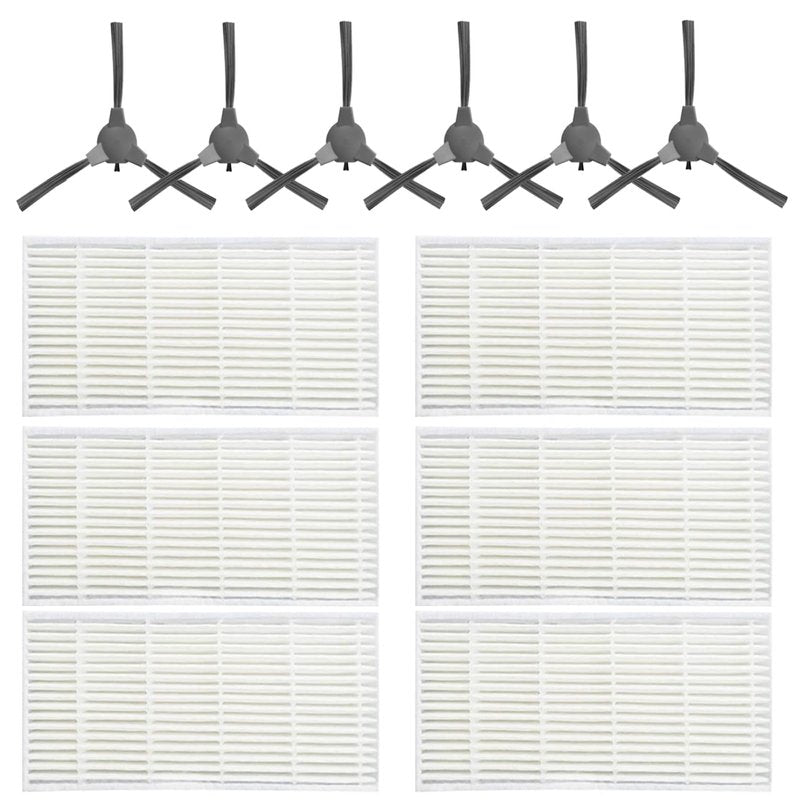 Replacement Parts for ROPVACNIC A1/S1 Vaccum Cleaner Accessory kits with 6 filters, 6 Spare Side Brushes.