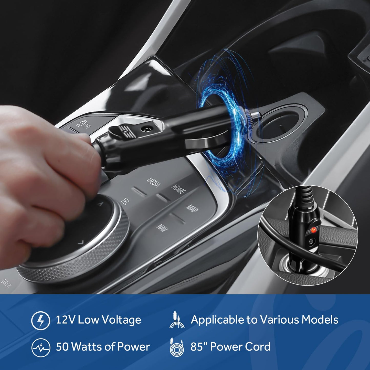 Sealy 12-Volt Heated Car Blanket, Portable Electric Blanket with 3 Heating Levels & 4 Hours Auto Off for Car, Truck, SUV, RV or Camping, Machine Washable, 59" X 43", Charcoal