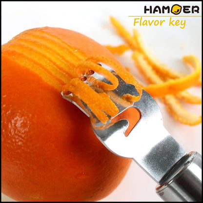 HAMOER Lemon Zester Grater Channel Knife Handheld for Bar Kitchen full Stainless Steel tool set