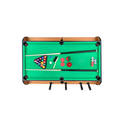 KICK Triplex 55″ Telescopic Rods 3-in-1 Swivel Multi Game Table (Brown) – Foosball, Pool/Billiards & Air Hockey