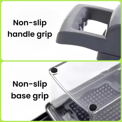 VerdeVida Vegetable Chopper, Food Chopper & Spiralizer, 15-in-1, 8 Stainless Steel Blades, Black