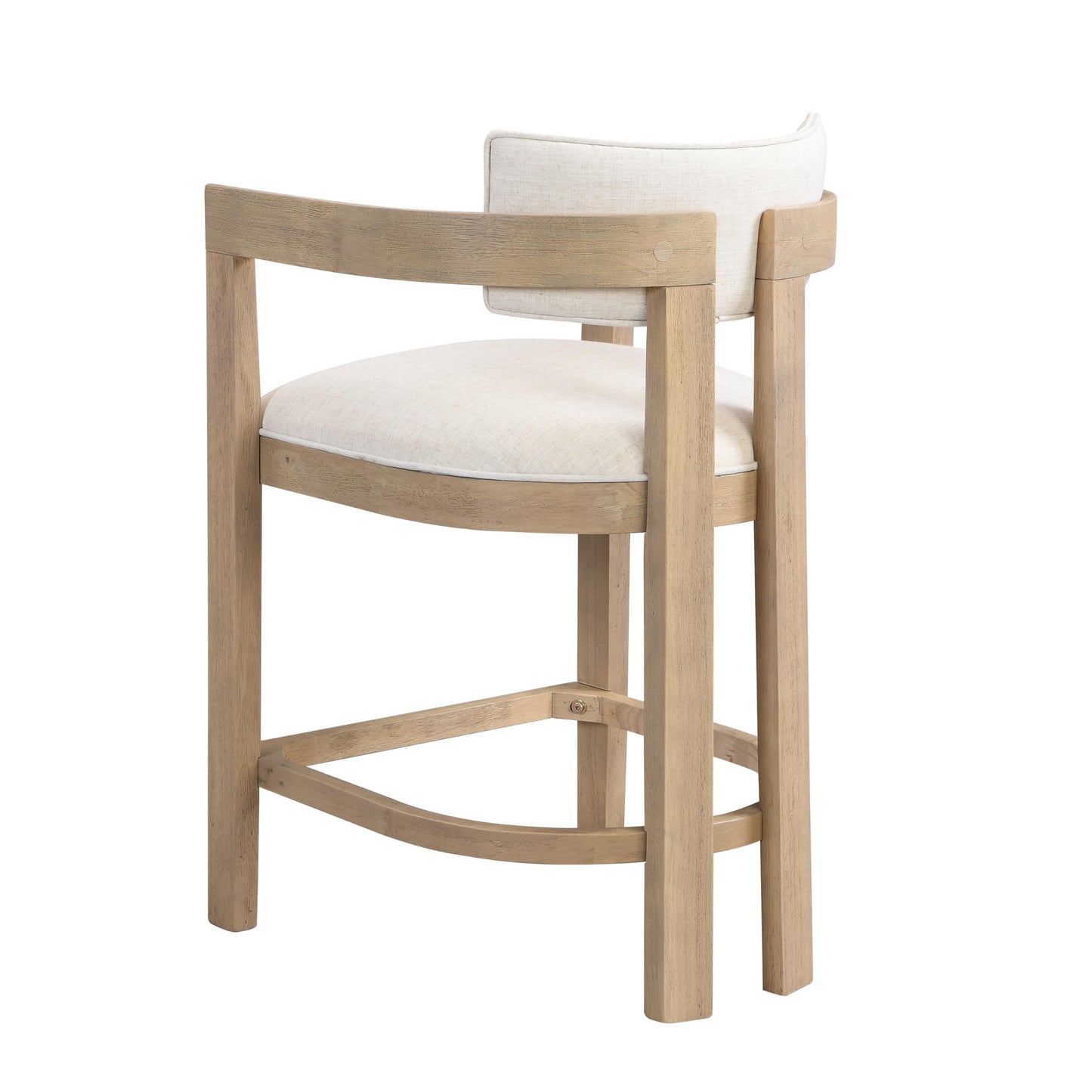 Christopher Knight Home Set of 2 Ryland Modern 26" Counter Height Bar Stools, Fabric Upholstered Counter Stools,Wooden Kitchen Island Armchair with Footrest, Round Backrest, Soft Seating,Beige+Natural
