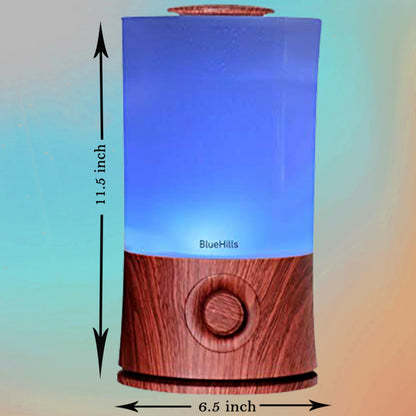 BlueHills Premium 2000 ML XL Large Essential Oil Diffuser Aromatherapy Humidifier for Large Room Home 40 Hour Run Huge Coverage Area 2 Liter Extra Large Capacity Huge Diffuser Wood Grain E005