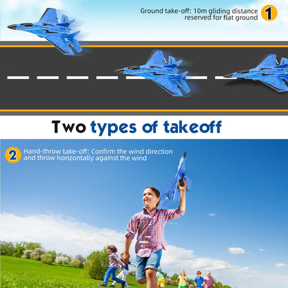 RC Plane, Remote Control Airplane Toy - RC Plane Remote Control Planes 2CH 2.4Ghz Rc Aircraft with Lights, Outdoor Foam Durable Rc Aircraft Foam RC Airplane Jet for Kids Adults Hobby Toys