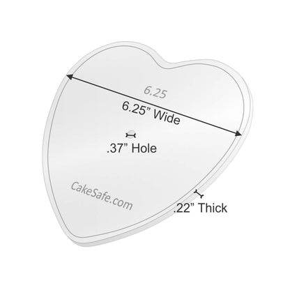 CAKESAFE – 2-6.25” Heart Shaped Clear ¼” Acrylic Disks – Perfect Icing Tool to Smooth the Buttercream on Your Cakes
