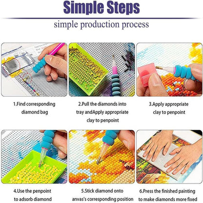 OFRKE Diamond Painting Kits for Adults,3 Pack Landscape Diamond Art for Beginners, Diamond Round 5D Full Drill Paint with Diamonds Pictures Gem Art Painting Kits DIY Crafts Kits 12x16inch