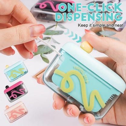 Travel Floss Picks Dispenser, 2026 New Automatic Pop-up Floss Pick Holder Case, Refillable Floss Organizer for Purse, Hygienic Dental Floss Storage Box with 50PCS Flossers for Home Dinning, Green