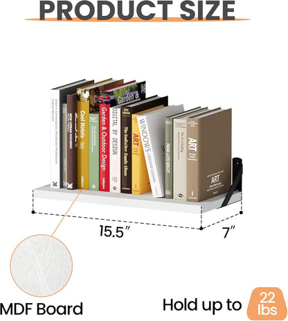 15.7 Inches upsimples Floating Book Shelves for Wall, Wood Shelves for Living Room, Bathroom, Bedroom, Kitchen Storage