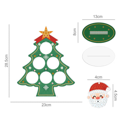 AiYuanzsh Christmas Tree Diamond Art Tabletop Ornament with Christmas Hanging Charms, Acrylic Double-Sided Special Shape Diamond Painting Desktop Decoration Kit, DIY Large Festive Crafts