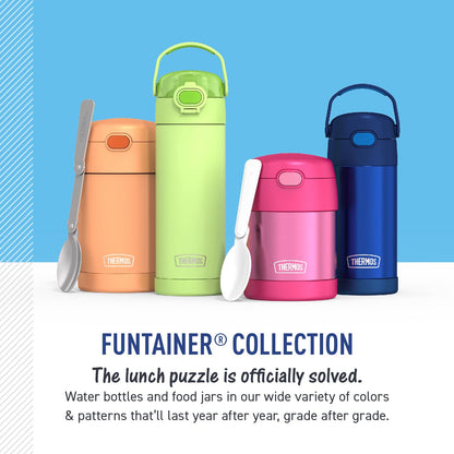 THERMOS FUNTAINER Water Bottle with Straw - 12 Ounce - Kids Stainless Steel Vacuum Insulated Water Bottle with Lid, Paw Patrol