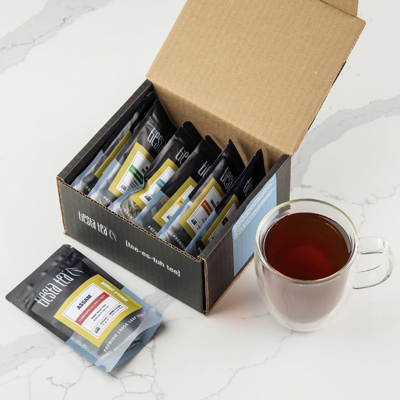Tiesta Tea - Single Origin Tea Sampler Dry Flight Set, Mother's Day Loose Leaf, High to Low Caffeine, Makes Hot & Iced, Assorted Brew Sets with Green, White, Black & Oolong, 7 Sample Pouches