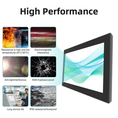 Senisway 17" Industrial Touch Screen Monitor Open-Frame Design with IP65 Waterproof Surface, 10-Point Capacitive Touch, IK08, 1280x1024 for Kiosk, Automation and Digital Signage.