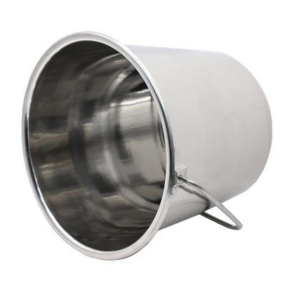 Grip Stainless Steel Bucket (4 Gallon) - Great for Pets, Cleaning, Food Prep - Hang on Fences, Cages, Kennels - Home, Garage, Workshop