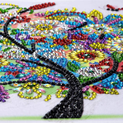 CaptainCrafts DIY 5D Diamond Painting by Number Kits Diamond Art Special Shape Rhinestones for Adults Beginner Colourful Four Season Tree Home Wall Decor 11.9x11.9 Inch (Four)
