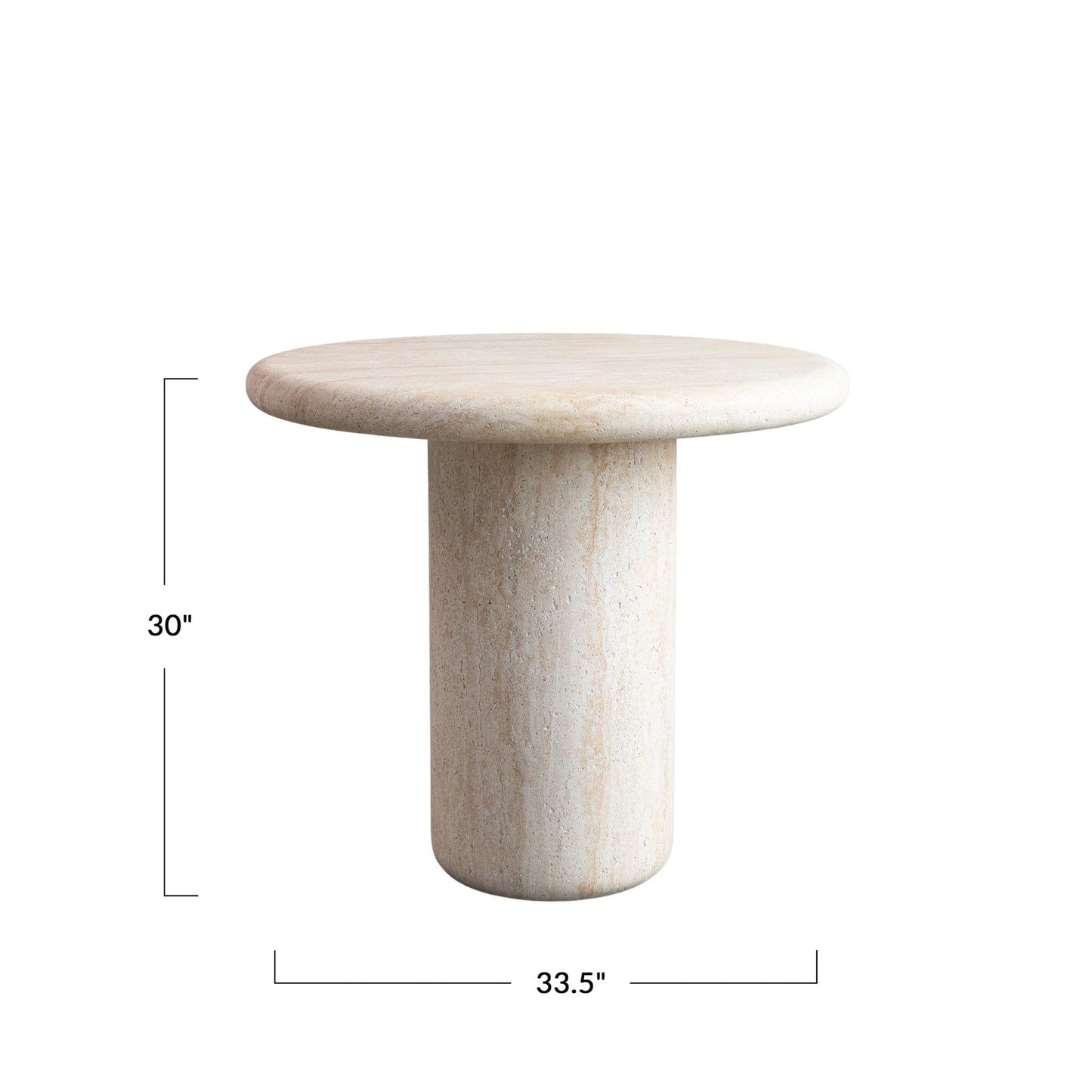 Creative Co-Op Indoor/Outdoor Concrete Table, Natural Travertine Color