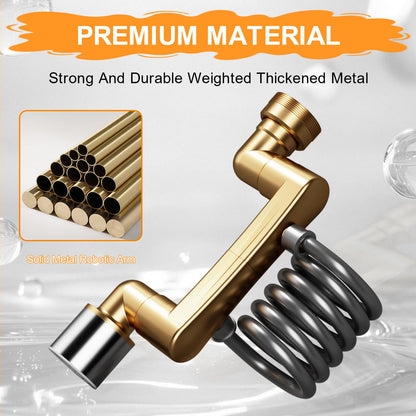 1080° Rotatable Faucet Extender Aerator - Sink Faucet Sprayer Attachment Bathroom - 2 Mode Metal Robotic Arm with Flexible Hose Extension - Small Pet Bathing Hair Face Washing