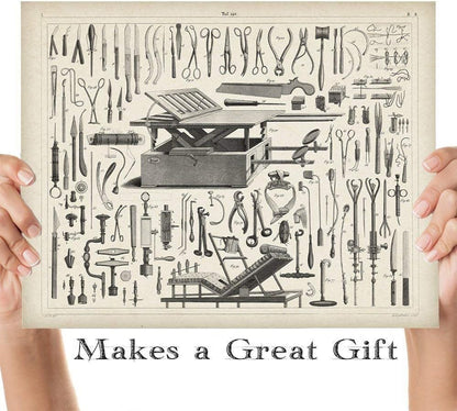 11x14 Vintage Medical Instruments - Unframed Art Print - Great Gift For Doctors and Nurses