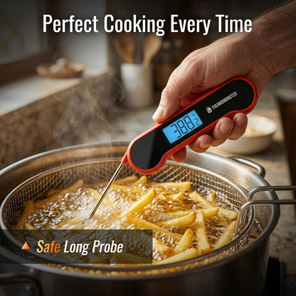0.5 Sec Instant Read Meat Thermometer Digital with ±0.5℉ Precision, Food Thermometer for Cooking Kitchen Gadgets, Oven Grill Candy BBQ Essentials Accessories, Gifts for Him Dad Men Birthday, Red