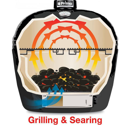 Primo Oval Large 300 Ceramic Kamado Grill with Stainless Steel Grates - PGCLGH (2021)