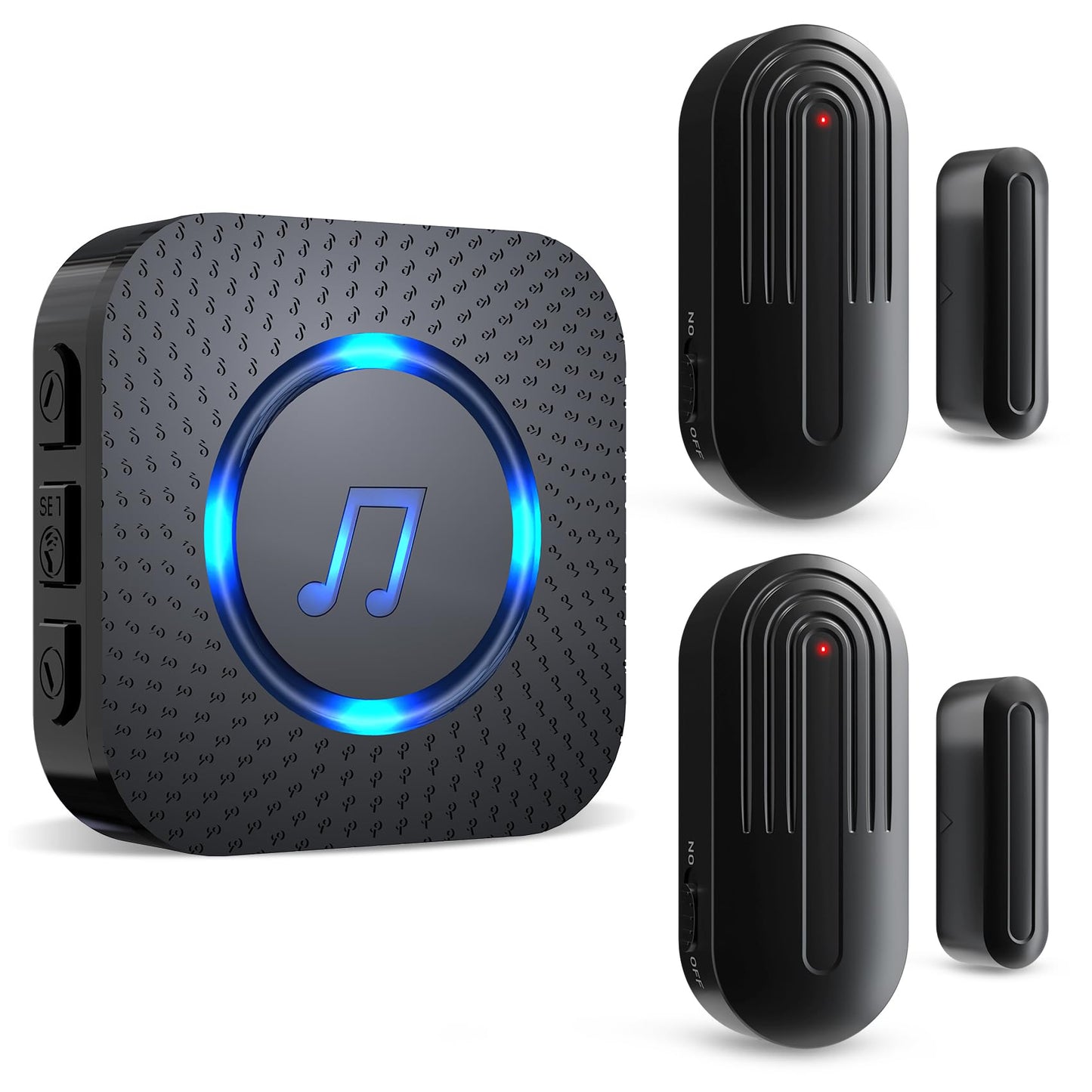 SanJie Wireless Door Chime Sensor, When Door Opens, Entry Alarm for Business/Home/Kids, 5 Adjustable Volume Ringer Alert 2 Sensors + 1 Receivers, 500 FT Range,26 Chimes