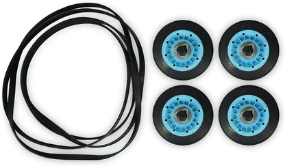 DC97-16782A-5PCKIT All-in-one Repair Maintenance Kit for Samsung Dryer Includes Drum Roller and Belt Replacement