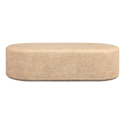 Tov Furniture Suraya Faux Travertine Concrete Rounded Coffee Table