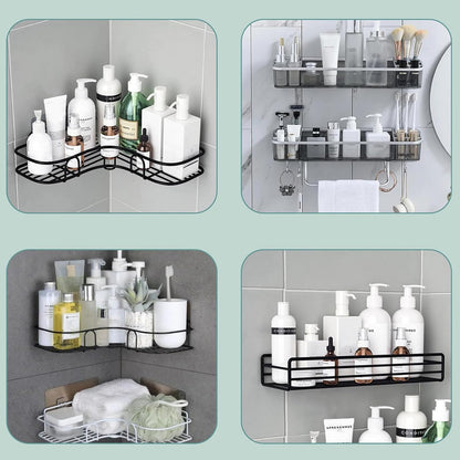 12 Pcs Shower Caddy Adhesive Hooks Replacement Storage Shelf Basket Strips Hook/No Drilling Strong Adhesive