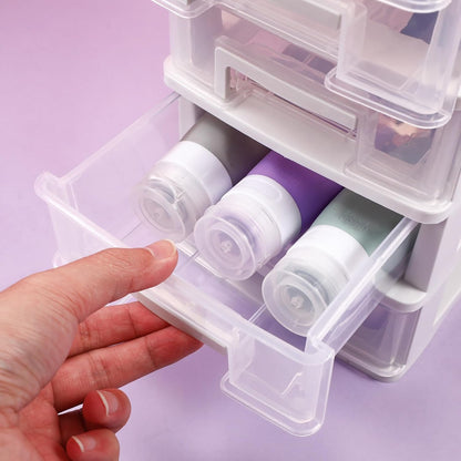 Toyvian Drawer Dividers, Plastic Drawer Storage Unit with Five-Layer Clear Drawers, Medium Storage Tower for Craft