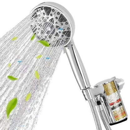 Filtered Shower Head with Handheld - High Pressure 7 Spray Mode Showerhead, Removes Chlorine & Impurities, Replaceable Filter for Soft Skin & Hair, Easy Install, Chrome
