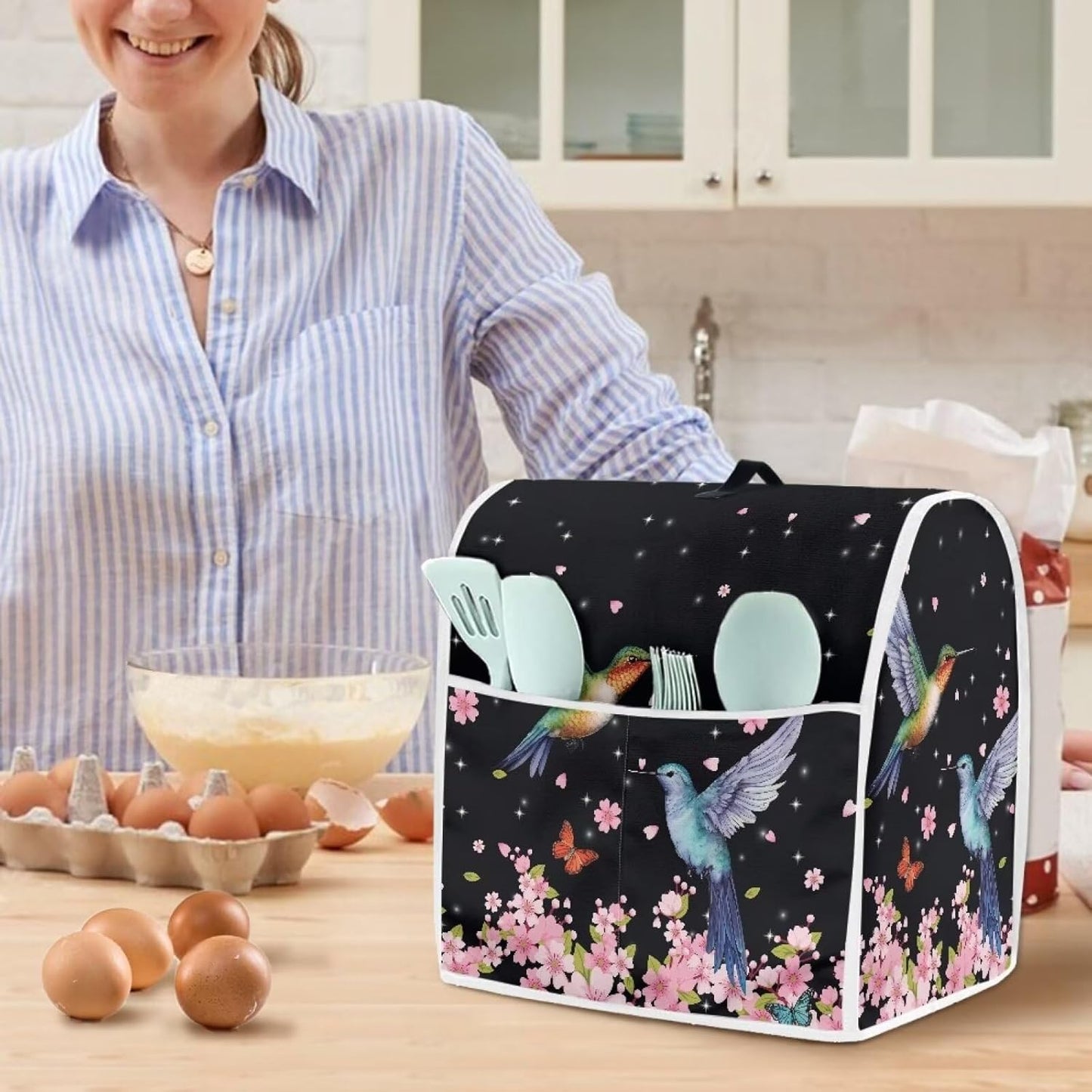 Kitchen Aid Mixer Cover, Food Processor Cover with Durable Handle and Storage Pocket, Dust Cover for Stand Mixer,