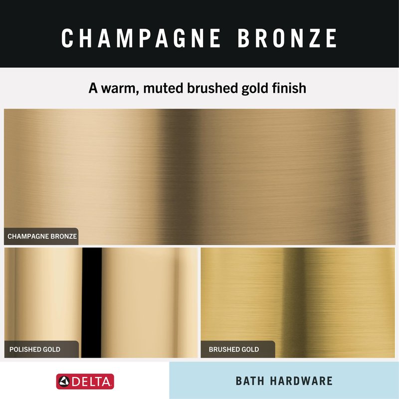 Delta Double Towel Hook for Bathroom or Kitchen| Champagne Bronze | Cassidy Accessories
