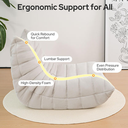 OTDMEL High-end Bean Bag Chair, Fireside Togo Chair with Light Gray Suede Fabric Cover, Comfy & Soft Lazy Floor Lounge Sofa Counch for Bedroom, Living Room, Office or Lounger
