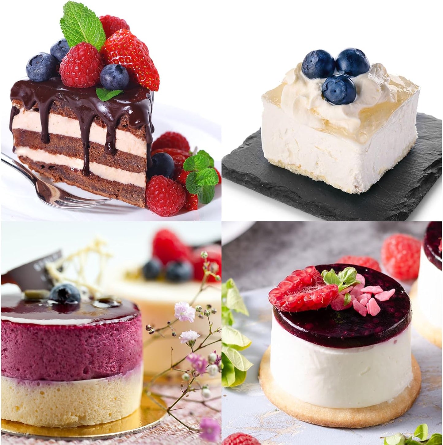uxcell 1 Set Round Cake Ring, Stainless Steel Dessert Mousse Rings with Pusher for Mousse Cake, Silver