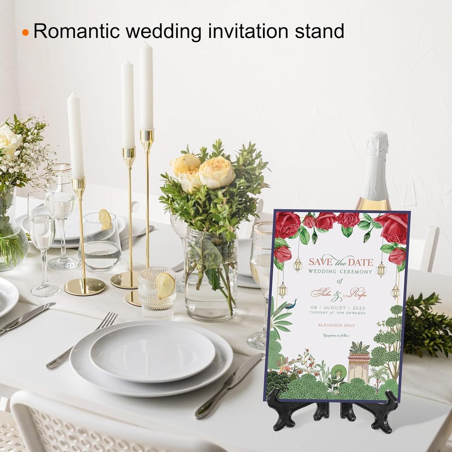 uxcell 8" Acrylic Plate Stands for Display, Easels for Card, Photo Frame, Desktop (5Pcs)
