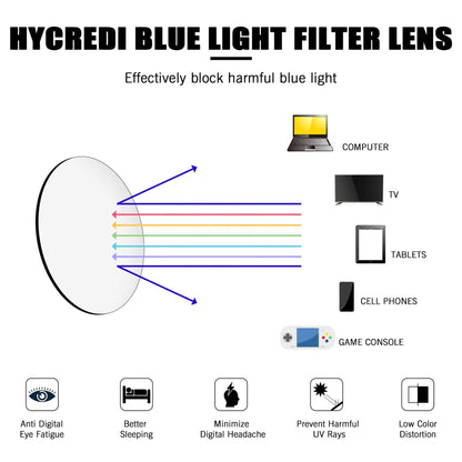 Hycredi Kids Blue Light Blocking Glasses，Anti Eyestrain & UV Protection, Computer Gaming TV Phone Glasses for Boys Girls (Transparent)