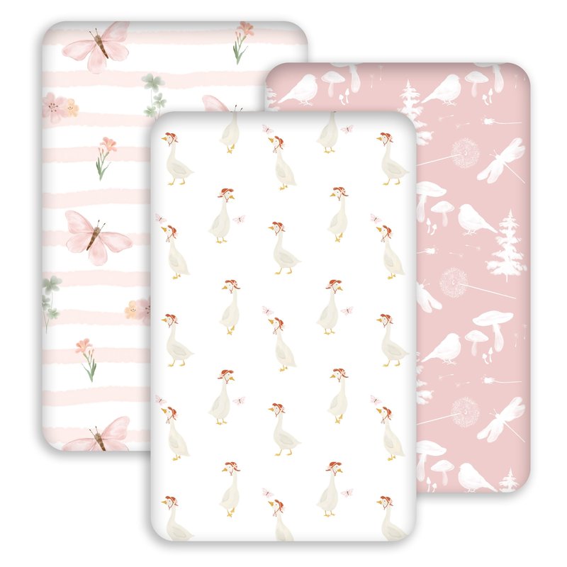 Civarua Kids Bedside Sleeper Bassinet Fitted Sheets 20 x 33, 3 Pack Baby Delight Beside Me Dreamer,Babybond,Jimglo,koola,cowiewie,fodoss, Dream On Me Baby Square Bassinet, Pink Animal