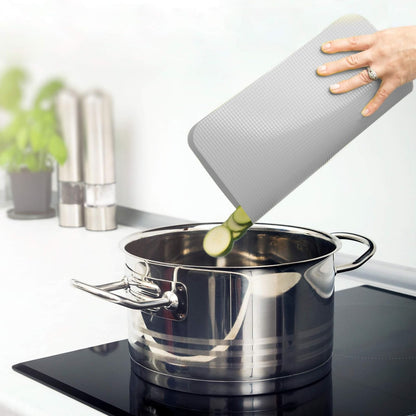 Simply Genius Flexible Rectangular Cutting Board Set - Dishwasher-Safe Kitchen Cutting Mat - Textured-Grip Flexible Surface - Odor-Resistant Plastic Chopping Mat - 4-Pack, 11.5 x 15 in, Gray