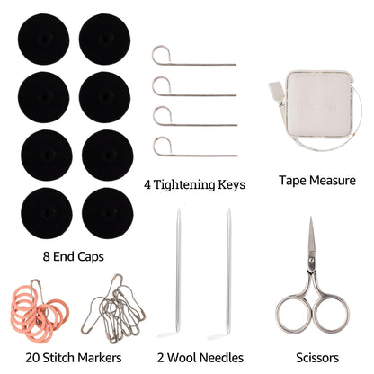 KnitPro Zing Regal Set 4 inch Circular Knitting Needles Size 2.5, 3, 4, 5, 6, 7, 8, 9, 10, 10.5, 11 Interchangeable, 5 Cables, Connectors & More, Fabric Case with Project Bag