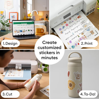 Cricut Maker 4 Cutting Machine Ultimate Beginner Sticker Making Bundle - Print Then Cut Machine with Waterproof Sticker Paper & Vinyl for Custom Stickers & Small Business, Seashell Die-Cutting Machine