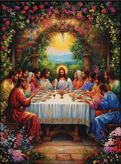5D Jesus Last Supper Diamond Art 12x16 Inch Full Drill Diamond Painting Kits for Adults & Beginners - DIY Art Crafts for Relaxation and Home Wall Decor 760A