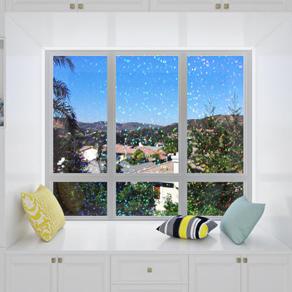 Yenhome 17.7"X10ft Holographic Sticker Paper with Micro Dots vinyl roll Self-Adhesive Laminating Roll Iridescent Reflective laminating sheets waterproof Holographic paper for DIY Craft Home Decor Film