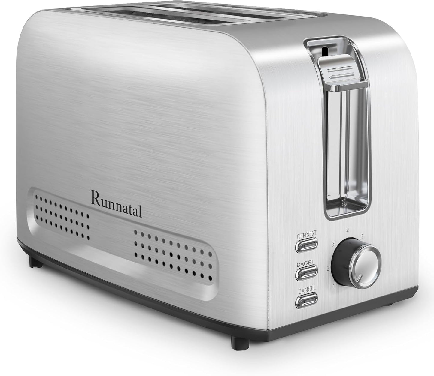 Runnatal 2 Slice Toaster, 100% Stainless Steel, Multifunctional with 7 Toast Settings, Defrost, Bagel, Cancel Functions