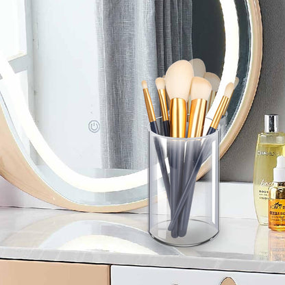DingCo Acrylic Pen Holder 4 Pack, Acrylic makeup brush holder, Clear Pen Cup, Acrylic Cylinder Perfect for Desk organizer, Cylinder