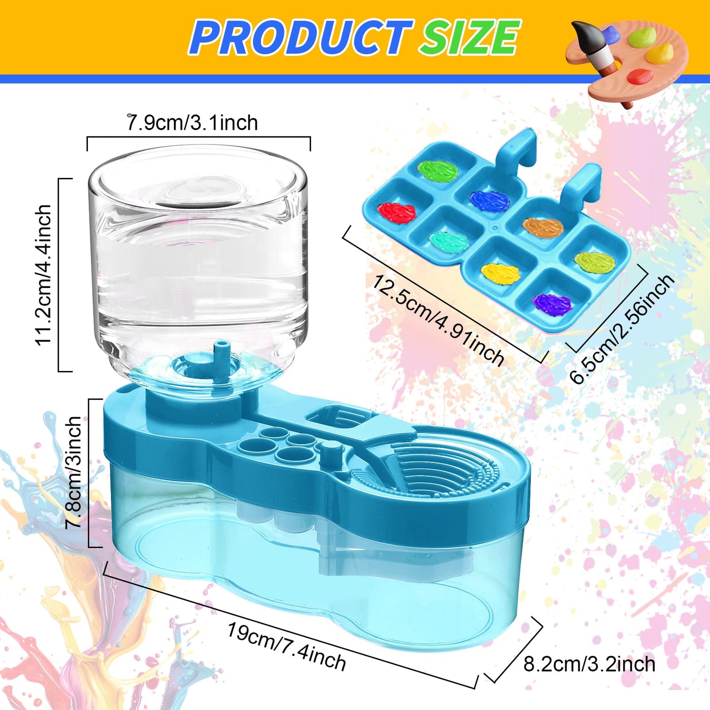 JEChrochen 2026 Upgraded Paint Brush Cleaner Tool,Brush Rinser Cup Painting Running Water Circulation Art Supplies for Acrylic,Watercolor and Water Based Creative Gift for Adult Artist Beginners Kids