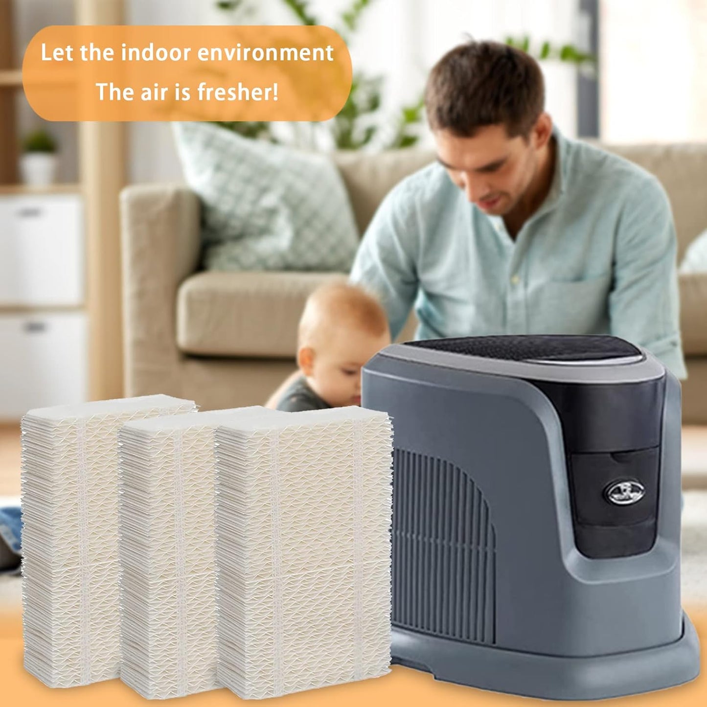 HIFROM 4Pack Humidifier Wick Filter Replacement, Compatible with AIRCARE Cool Moisture Humidifier